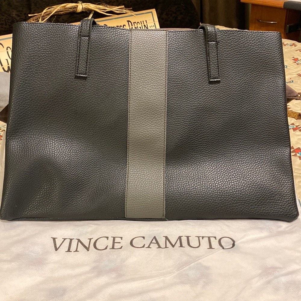 Vince Camino Tote Bag with Gray Stripe